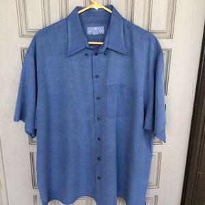 Reaction Kenneth Cole Shirt SzXXL Blue Short Sleeves NWOT
